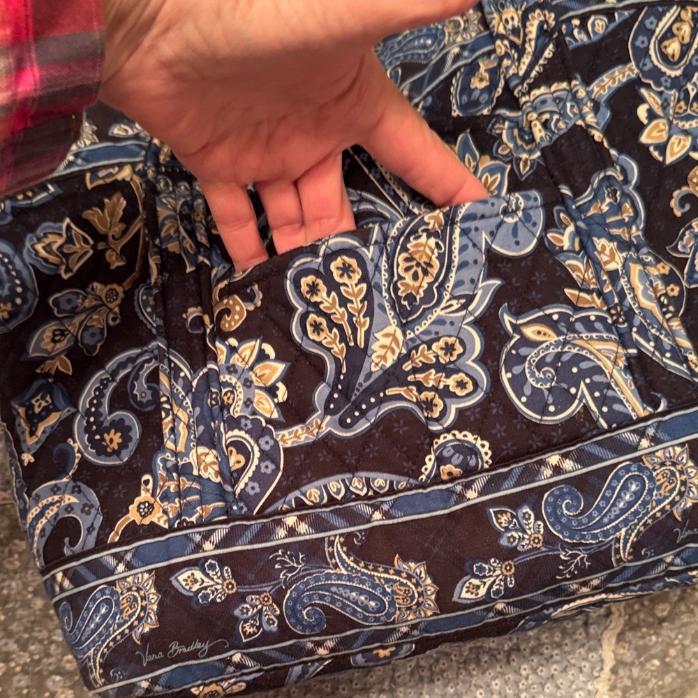 Vera Bradley Navy and Beige Paisley Tote - Picture 3 of 7